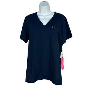 Koi Lite Womens Navy Performance Stretch Scrub Top Size M Slim Fit Soft Durable